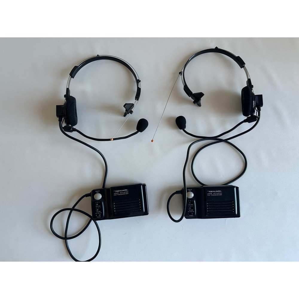 Realistic TRC-506 Voice Actuated FM Transceiver Headset Pair 49.845MHz Vintage